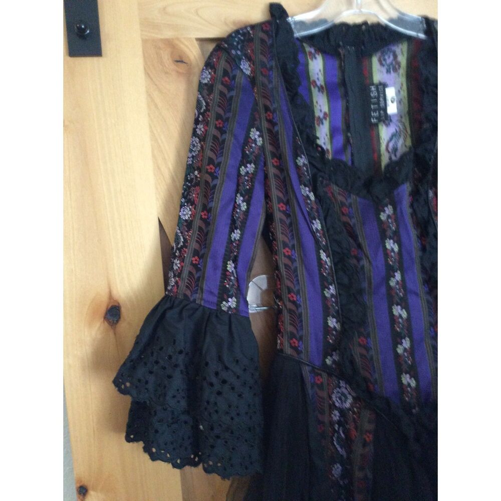 Vintage Lip Service FETISH Dangerous Liaisons Purple Goth Maxi Dress M RARE - Picture 10 of 11